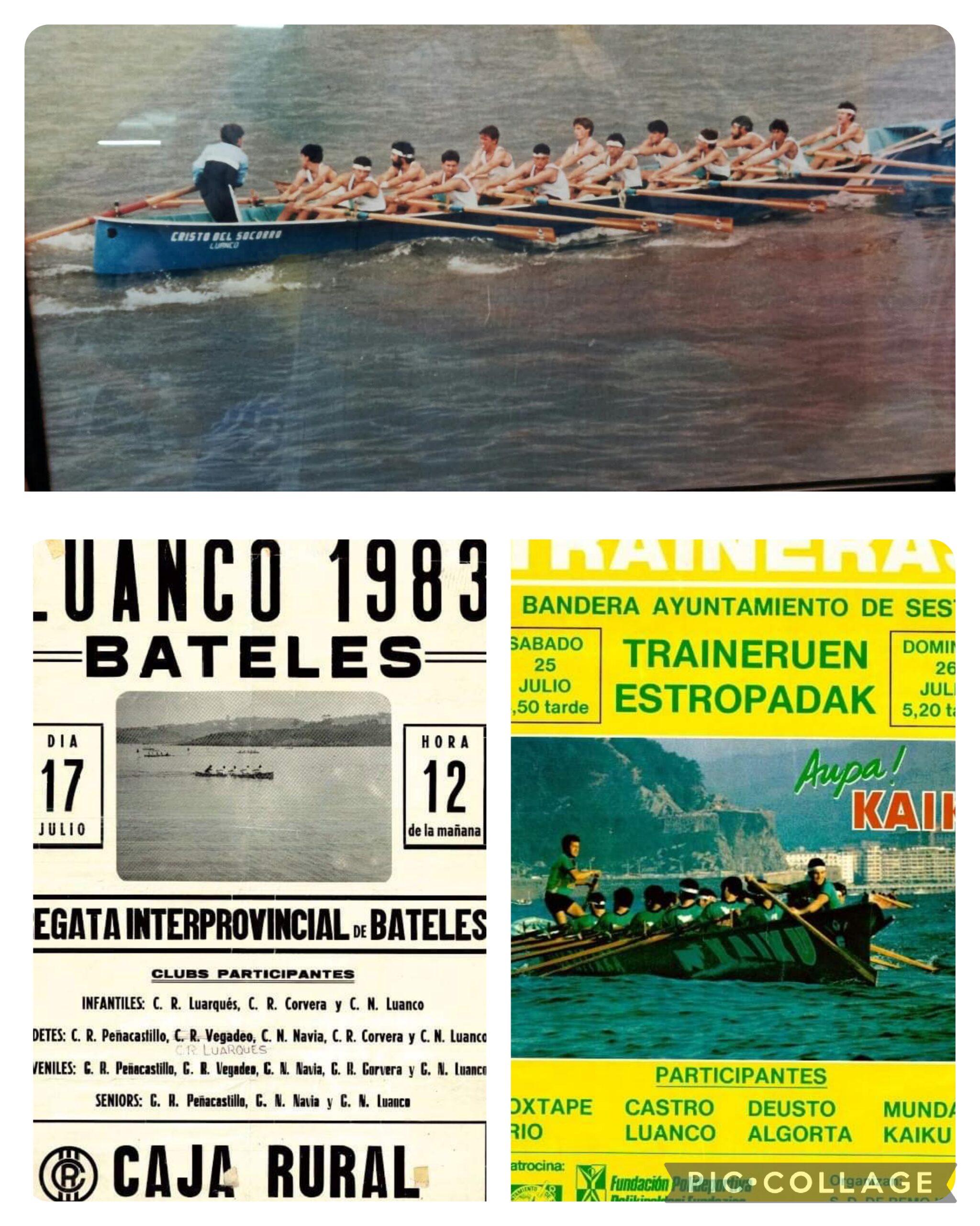 CARTELES DEPORTIVOS QUE MEZCLABAN REMO, VERANO Y FIESTAS DE EL CARMEN